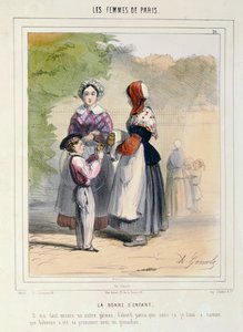 A babá, de "Mulheres de Paris", de 1841 a 1842 (litografia colorida)